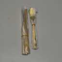 Gold Steak Knives Set 12 Piece, Premium Stainless Steel 6 Dinner Forks and 6 Dinner Knives Set, Steak Knives Steak Forks for 6 Person, Dishwasher Safe (Shiny Gold)