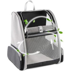 Texsens Innovative Traveler Bubble Backpack Pet Carriers for Cats and Dogs (Black, Medium)