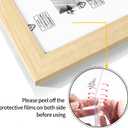 LaVie Home 20x24 Picture Frame Beige Oak Wood Poster Frame, Display Pictures 16x20 with Mat or 20x24 Without Mat, Stable Frame and Polished Plexiglass, Horizontal and Vertical Format of The Walls