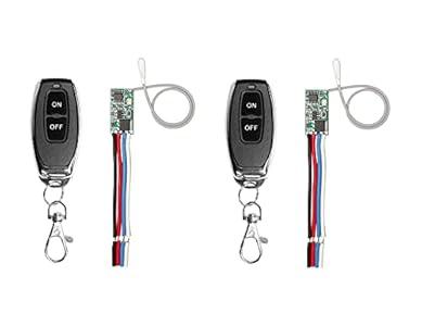 QIACHIP 433MHz Universal Wireless RF Remote Control Switch DC 6V 12V 24V 1CH Channel Relay Wireless Secure RF Remote Control Switches Transmitter and Receiver kit, Momentary Toggle Latched Delay Mode