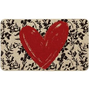 Artoid Mode Red Love Heart Valentines Doormat,Home Decor Low-Profile Door Mat Switch Rug Floor Mat for Indoor Outdoor 17x29 Inch