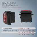 JD 2pcs 30A Power Switch 125V/250V AC Push Button Rocker Switch ON/Off Switch 3Pins Toggle Switch with UL Certificate Waterproof Switches (Red light 3pins)