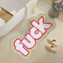 Pink Cute Bath Mat Non Slip, Extra Soft Funky Funny Bathroom Rugs for Floor Decor, Luxury Microfiber Super Absorbent Cool Rug for Tub Shower Bedroom Living Room, Machine Washable, 34" x 17"