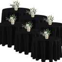 Fitable 6 Pack Black Round Table Clothes - 90 Inches in Diameter - Stain Resistant and Washable Tablecloths, Polyester Fabric Table Covers for Wedding, Party, Banquet, Gathering