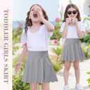 Toddler Girl Skirts with Shorts and Pockets Athletic Shorts Skirts for Girl A Line Scalloped Tennis Skater Skorts (Pink)