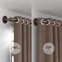 Bronze Curtain Rods 18 to 45 Inch, Industrial Curtain Rods,Adjustable Length,1 in Diameter Pipe,Wall or Ceiling Mounted,for Bedroom and Living Room(Antique Red Bronze 18” to 45”)