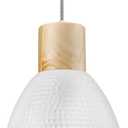 ELYONA Hammered Pendant Lights for Kitchen Island, Solid Wood Hanging Light Fixtures, Industrial Metal Pendant Light Fixtures for Bar, Dining Room, Bedroom, Office, Modern White,Small (White - 1 Pack)