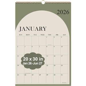 2026 Calendar - Large Calendar 2026-2027 from January 2026 - June 2027, 18 Months Calendar/Planner with Thick Paper, 20" x 30", Vertical, Green