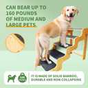 Dog Steps for Bed,24 Inches 5 Step Dog Stairs for Senior Pets to Get On 30 Inches High Beds/Car,Made of Bamboo Can Support Large Dogs Weighing Up to 160 LB