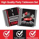 Race Car Birthday Party Supplies - Racing Cars Birthday Decorations Includes Plates, Napkins, Cups, Cutlery for Kids Boys Party, Serves 24