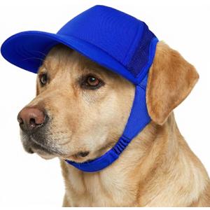 Tuff Pupper Dog Baseball Cap | UV Protection Dog Sun Hat | Breathable Lightweight Design | Secure Adjustable Chin Strap | Quick-Dry Fabric | Reinforced Brim | Small Medium Large Dogs (Blue, XL)
