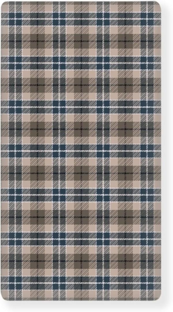 Brown Plaid Checkered Fitted Crib Sheet for Boys Girls Geometric Gingham Baby Sheet for Standard Crib and Toddler Rustic Patch Nursery Bed Mattress Sheets 28"x52"