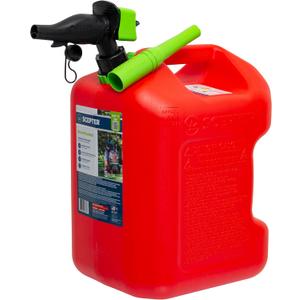 Scepter FSCG552 Fuel Container with Spill Proof Spout with Bonus Spout Extender, Rear Handle Red Gas Can, 5 Gallon