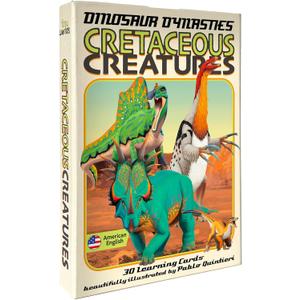 Tiny Worlds: Dinosaur Dynasties: Cretaceous Creatures Cards, Set of 30 Learning Flash Cards, Collectible Information Cards for Kids and Adults, Gifts for Children Above 6 Years Old