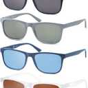 Large Reading Sunglasses Mens Wide Readers Sunglasses +2.25 Lightweight Oversized Sun Readers for Men w/Big Head, 4 Pack