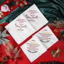 2 x Cotton Christmas Handkerchiefs, Embroidered Holiday Handkerchiefs, Handkerchief Gifts with Blessings for Men & Women