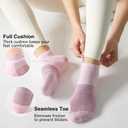 CS CELERSPORT 5 Pairs Women's Ankle Running Socks Cushioned Athletic Sport Socks with Tab (Pink, S)