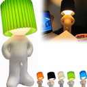 Shy Boy Table Lamp, Creative Charming Bedroom Night Light, Cute Boy Night Light, Interesting Bedside Table Lamp, Holiday Gifts for Him/Her(Green, Standing)