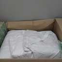 Serta Feather and Down Fiber Pillow Top Mattress Topper Twin Size - 233 Thread Count 100% Cotton Mattress Pad Ultra Soft 2-Inch Support Feather Bed-White