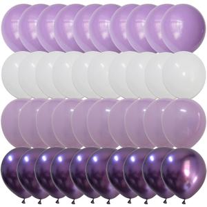 Latex Balloons White Lavender Purple Gradient Purple color Balloons for Baby Shower Birthday Girl Wedding Anniversary Party Decorations (Voilet + Light Purple)