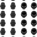 X AUTOHAUX 24pcs Wheel Lug Nut Covers 15646250 for Chevroet for GMC 1500 2500 Sierra Suburban Tahoe Yukon Pickup 711-025 611-607 99956 Truck Lug Nut Cap Covers M28 x 2 Black Anti Scratch