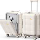 MGB Hard Shell Carry on Luggage with Front Compartment, 20 Inch, Cream