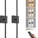 Removable Battery Operated Wall Sconces Set of Two, 24.4in Black
