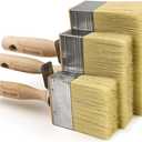 ROLLINGDOG Deck Stain Brush Set - Limewash Brush Wood Handle Large Deck Brush Applicator for Wall, Wood, Fence, Floor Painting (70mm 120mm 150mm)