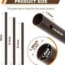 1 Pack 1.5'' Dia Umbrella Replacement Lower Pole, Heavy Steel Patio Umbrella Bottom Pole Replacement, 1.7 mm Thickness, No Bullet Buckle Outdoor