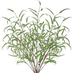Briful 44.5 Tall Faux Eucalyptus Stems  Realistic Artificial Greenery Stems 5PCS Seeded Willow Eucalyptus Stems Brown Branches for Home, Office, Wedding, Bouquet, Centerpiece, Christmas Decoration