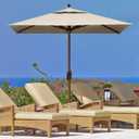 EliteShade USA 10-Year-Non-Fading 6x6Ft Square Market Patio Umbrella, UPF 50+ UV Protection Performance Sun Umbrella, Heavy Duty Commercial Grade Outdoor Table Umbrella with Crank, Windproof Vented Top for Garden, Pool, Deck and Outdoor Playsets, Antique Beige