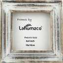 Lahumzco Rustic White Wash Wooden Photo Frame 4x4 Inch  Distressed Farmhouse Style Picture Frame for Tabletop & Wall  Shabby Chic Vintage Decor, Gift-Ready  Real Glass Front, Handcrafted Quality