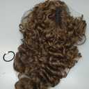 HOOJIH Ponytail Extension, Clip in Ponytail 24 Inch Hair Extension Curly Wavy Ponytail Fluffy Soft Synthetic Fiber Hair Pieces for Women - Dark Golden Brown
