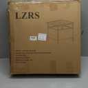 LZRS Adirondack Square Outdoor Side Table with Umbrella Hole, Pool Composite Patio Table,HDPE End Tables for Backyard,Pool, Indoor Companion, Easy Maintenance & Weather Resistant, Black 
