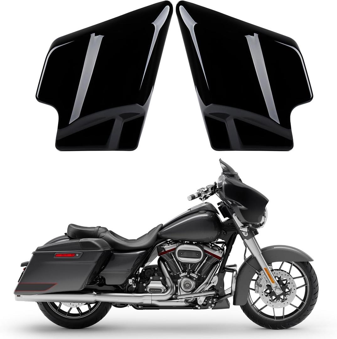 Black Battery Side Cover Protection Guard Fairing Cover Compatible for Harley Touring Street Glide/Road King/Road Glide/Electra Glide 2009-2025 (Black)