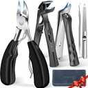 2025 Toenail Clippers for Thick Toenails for Seniors, Angled Head Large Toe Nail Clippers Set for Men, Heavy Duty Ingrown Toenail Clippers with Long Handle, Ultra Sharp Slanted Nail Cutter Wide Jaw