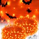 Halloween String Lights Battery Operated, Orange Lights for with Timer Waterproof 16.4ft 50 LED Halloween Decorations for Outdoor Indoor Patio Party Garden Yard Decor 2 Packs