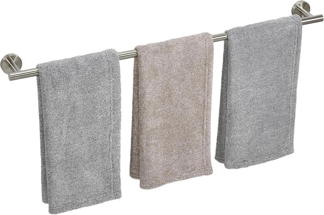 Brushed Nickel Towel Bar, 30 Inch Towel Racks for Bathroom Wall Mounted, Thicken SUS304 Stainless Steel Heavy Duty Hand Towel Holder Organizer, Bathroom Accessories, Total Length 32.5 Inch