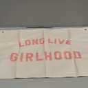 Long Live Girlhood Banner, Girls Baby Nursery Decor, Toddler Girl Room Decor, Pink Girls Room Wall Decor, 30x20 Inch Linen Wall Hanging Canvas Banner Flag - Pink