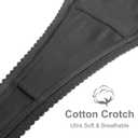 voenxe Seamless Thong for Women,No Show Lace Underwear,Ladies Cotton Blend Breathable Panties,Comfort Soft Undie,Tanga,5-Pack (Large, Black)