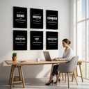 Throwback Traits Motivational Wall Art Set of 6 Canvas Prints with Inspirational Quotes, Eco-Friendly & Framed, Gallery-Wrapped Posters for Living Room, Bedroom & Office Dcor, Ready to Hang 11x17