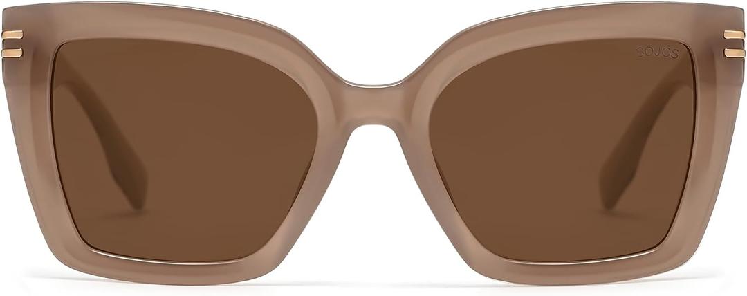SOJOS Retro Oversized Polarized Cat Eye Sunglasses Womens Vintage Shades Trendy Stylish Sunnies SJ2291