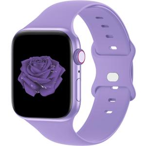 Bandiction Compatible with Apple Watch Series 3 38mm Series 5 40mm iWatch Bands 38mm 40mm 41mm, Soft Silicone Sport Replacement Strap Compatible for iWatch SE 3 Series 11 10 9 8 7 6 5 4 3 2 1 Ultra 3 (Lilac)