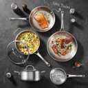 Titanium sauce pans for cooking, 1.5&2.5QT Pure Titanium Hammered Pro with Two Lids, Non-Toxic Skillet for Cooking, PFAS/PFOA/PTFE Free Cookware, Dishwasher&Oven Safe, Kitchen Induction Compatible