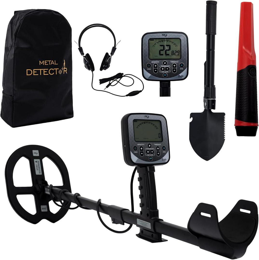 Professional Metal Detector for Adults - High Precision LCD Display, Waterproof, 5 Working Modes, Adjustable Aluminum Alloy Stem, for Gold, Silver, Treasure Hunting, Gardening, Outdoor Exploration