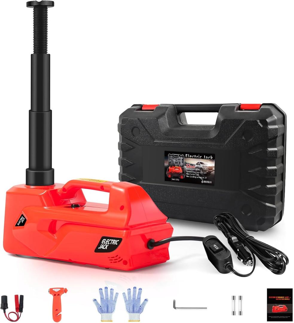 E-HEELP Electric Car Jack 5 ton Powerful Hydraulic Car Lift Jack Portable economical Durable and Easy-to-use Emergency car kit for Car Repair Vehicle Maintenance Roadside Assistance Use