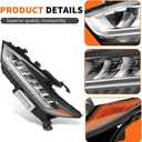 NI2502269 Driver Side Headlight Compatible with Maxima S/SL/SR/SV/Platinum 2019-2021 Headlamp Left
