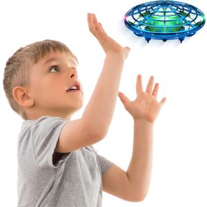 Force1 Scoot Hand Operated Drone for Kids or Adults - Hands Free Motion Sensor Mini Drones, Easy LED Indoor Rechargeable UFO Toy Flying Orb Ball Drone Toys for Boys and Girls (Blue)