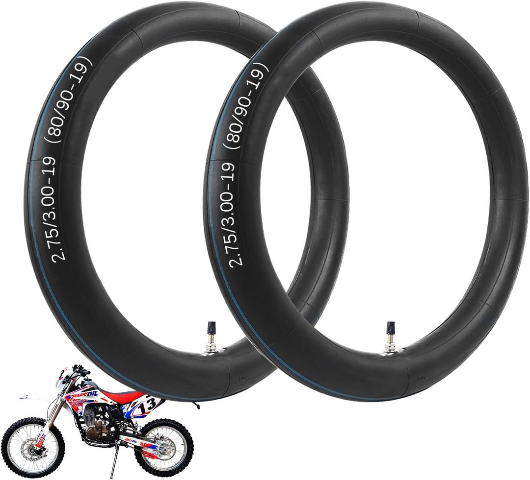 2.75/3.00-19 Heavy Duty Inner Tube, 70/100-19 Inner Tube Replacement, 19 inch Replacement Tire, for Motorcycle, Dirt Bike, Pit Bike and More [Thickened] (2 Pack)