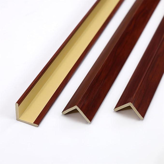 Gaahing 3 Pcs 39" Wall Corner Guards, Walnut Wood Grain L-Shaped Outside Corner Shield for Wall Edge, Door Frame Protector Bumper